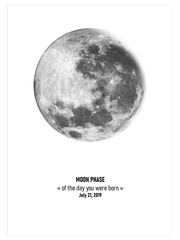 Doğduğun Gün Ayın Görünümü Kişiye Özel Poster - Giclée Baskı