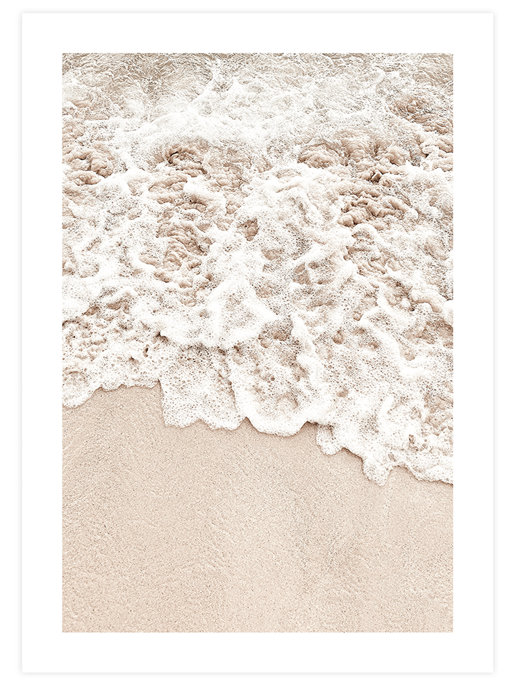 Bej Deniz Köpükleri - Art Print