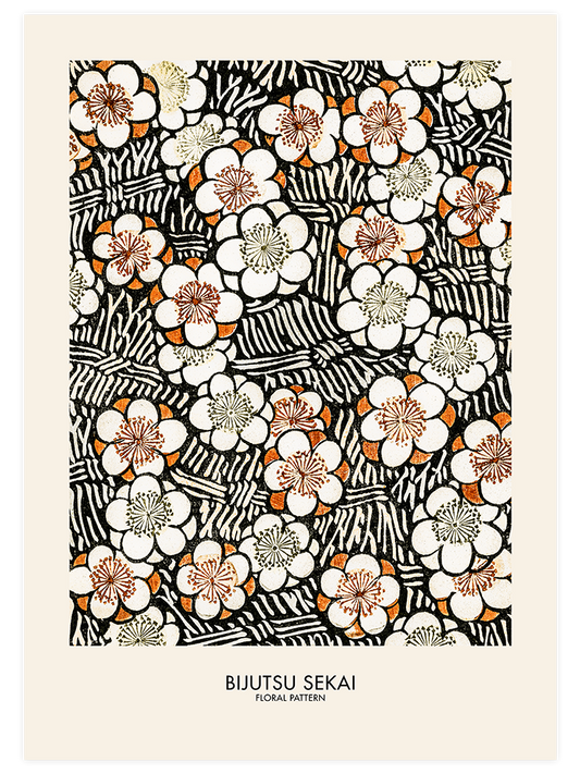 Bijutsu Sekai Floral Pattern Poster - Giclée Baskı