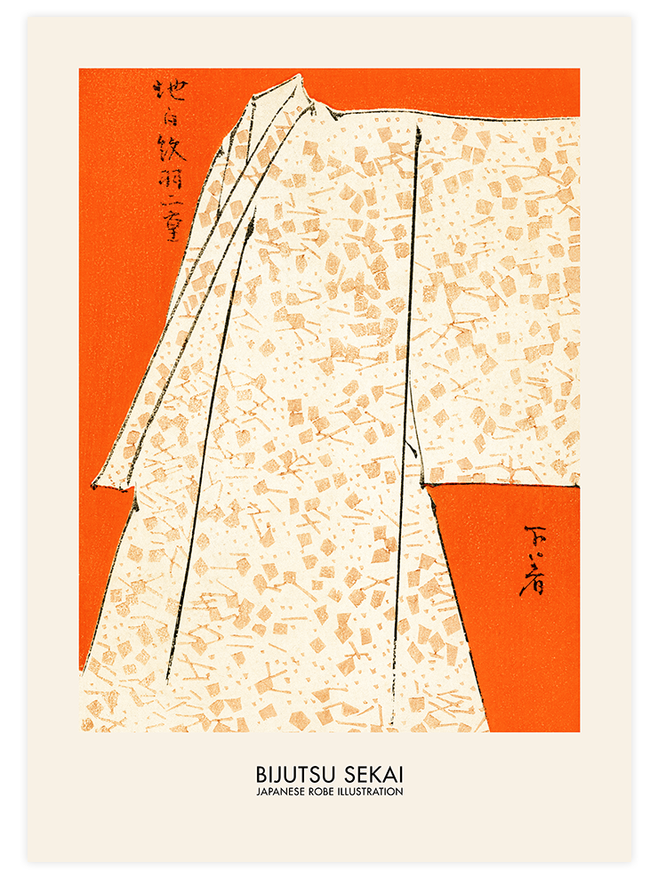Bijutsu Sekai Japanese Robe Illustration - Art Print
