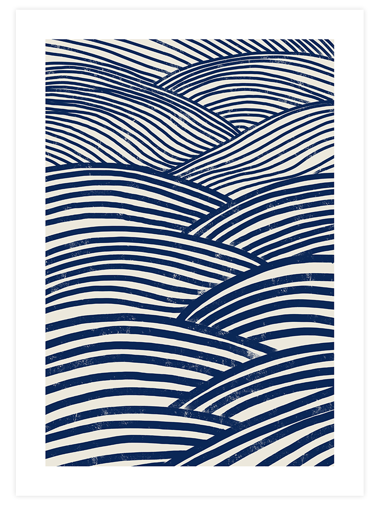Blue Waves - Art Print Sanatsal Poster