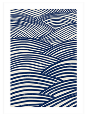 Blue Waves Poster - Giclée Baskı