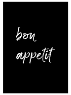 Bon Appetit Siyah - Art Print