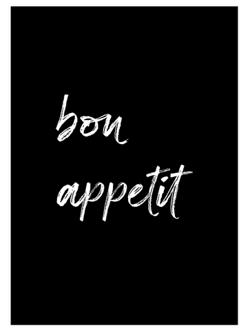 Bon Appetit Siyah - Art Print