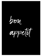 Bon Appetit Siyah - Art Print