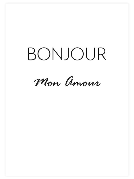 Bonjour Mon Amour Poster - Giclée Baskı