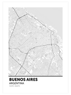 Buenos Aires Haritası - Art Print