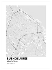 Buenos Aires Haritası - Art Print