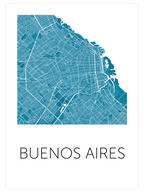 Buenos Ai̇res Mavi̇ Hari̇ta - Art Print