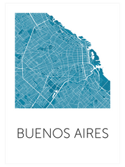 Buenos Ai̇res Mavi̇ Hari̇ta - Art Print