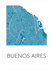 Buenos Ai̇res Mavi̇ Hari̇ta - Fine Art Poster