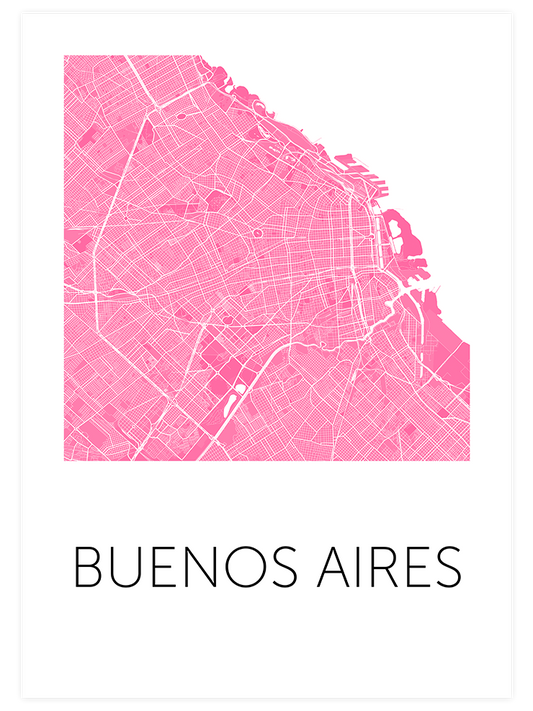 Buenos Ai̇res Pembe Hari̇ta Poster - Giclée Baskı