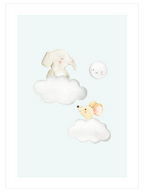 Bulut Üstünde Fil ve Fare - Art Print