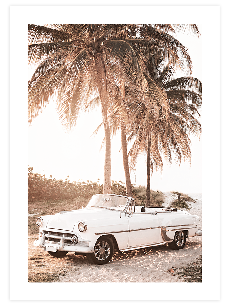 Cabriolet On The Beach - Art Print Ürün ana görseli
