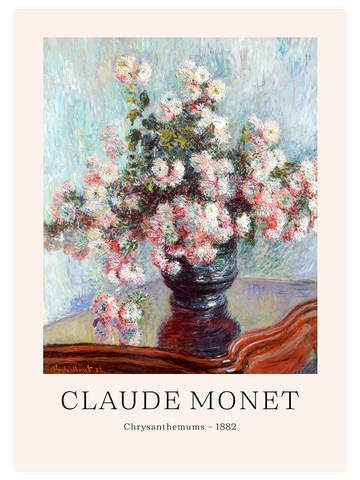 Claude Monet Chrysanthemums - Art Print