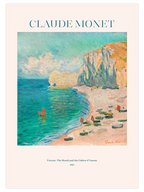 Claude Monet Étretat, the Beach and the Falaise d'Amont - Art Print