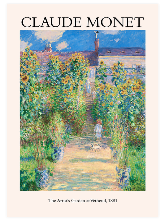 Claude Monet The Artist's Garden At Vetheuil Poster - Giclée Baskı