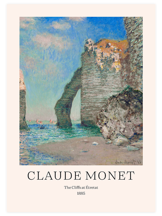 Claude Monet The Cliffs At Étretat Poster - Giclée Baskı