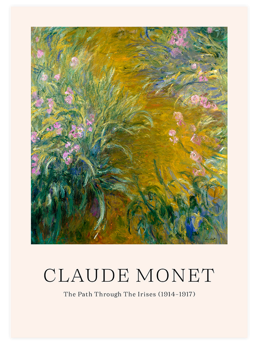 Claude Monet The Path Through The Irises - Fine Art Poster