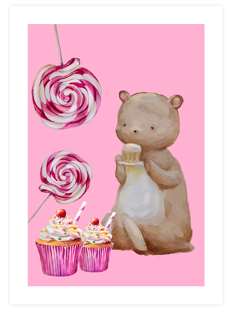 Cupcake & Lollipop - Art Print