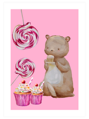 Cupcake & Lollipop - Fine Art Poster