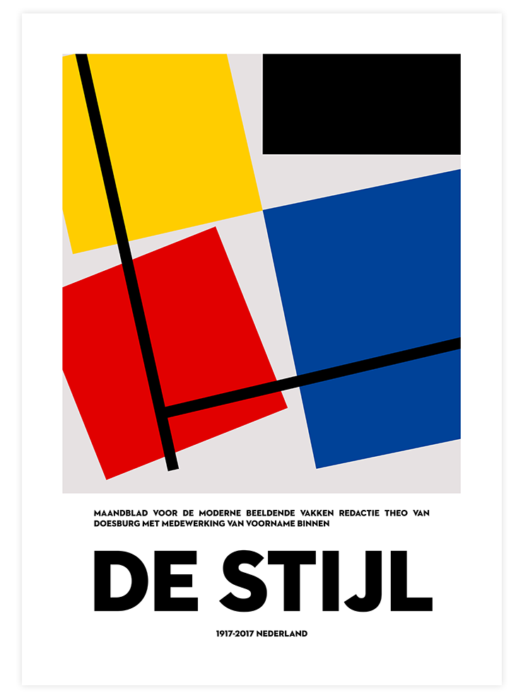 De Stijl 100 Jahr Afiş - Art Print Ürün ana görseli