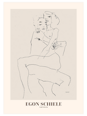 Egon Schiele Couple Embracing - Fine Art Poster