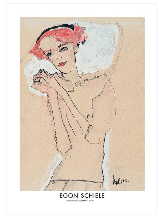 Egon Schiele Portrait Of A Woman - Art Print