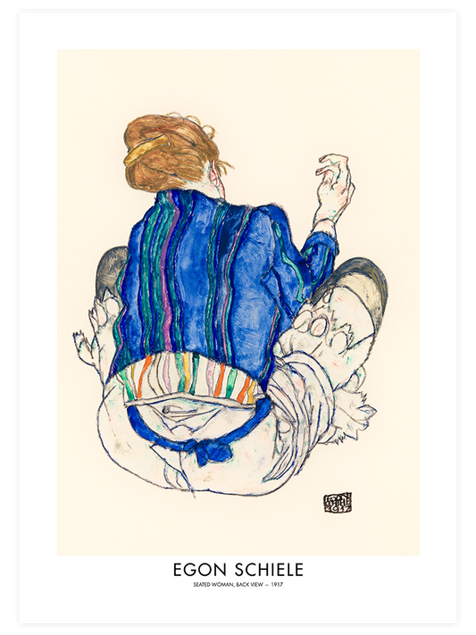 Egon Schiele Seated Woman Back View - Fine Art Poster