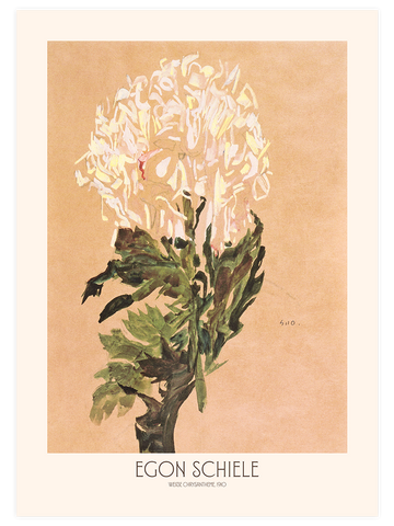 Egon Schiele White Chrysanthemum - Art Print