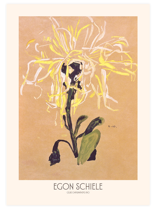 Egon Schiele Yellow Chrysanthemum - Fine Art Poster