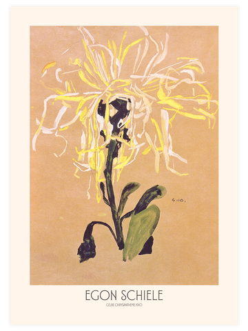 Egon Schiele Yellow Chrysanthemum - Art Print