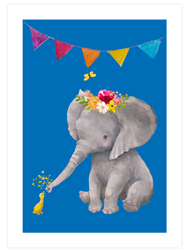 Fil Ve Ördek - Art Print