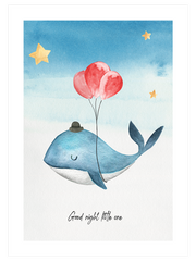 Good Night Balina Poster - Giclée Baskı