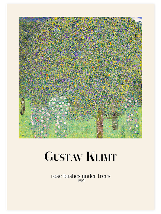 Gustav Klimt Rose Bushes Under Trees - Art Print