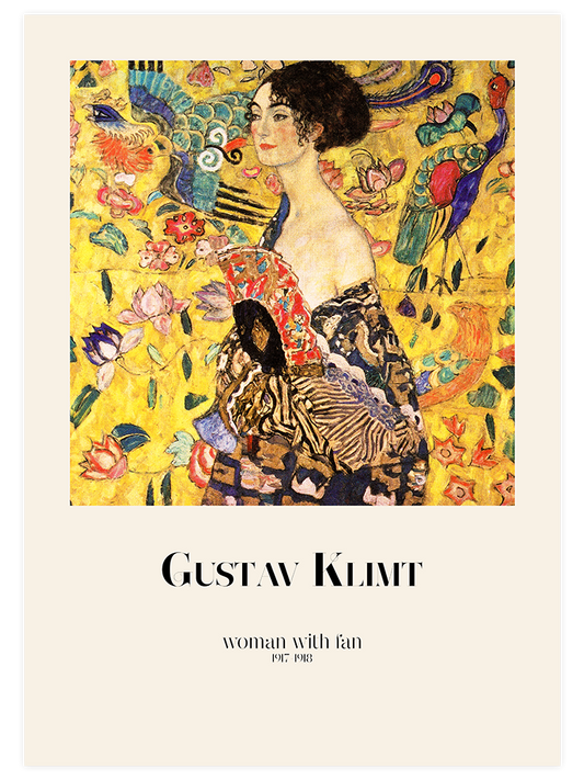 Gustav Klimt Woman With Fan - Art Print