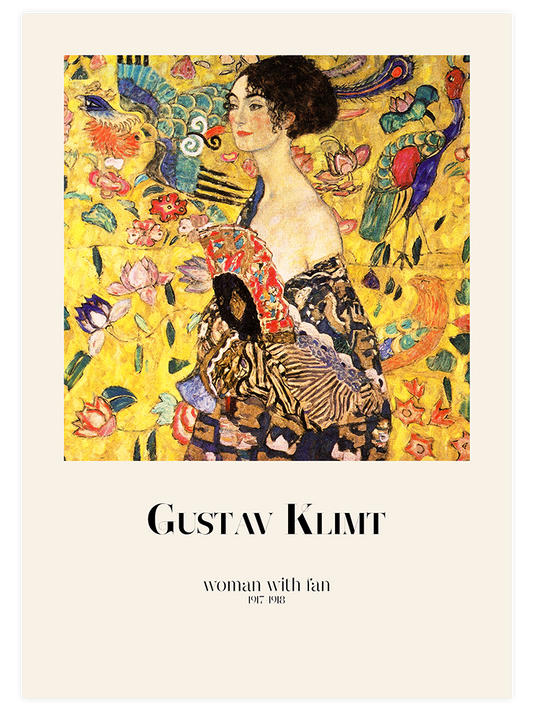Gustav Klimt Woman With Fan - Fine Art Poster