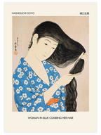 Hashiguchi Woman In Blue - Art Print