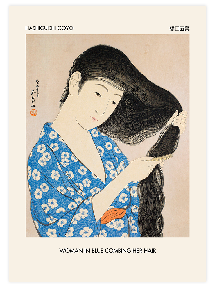 Hashiguchi Woman In Blue - Art Print