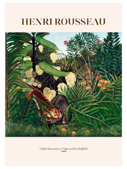 Henri Rousseau Fight Between A Tiger And A Buffalo - Fine Art Poster
