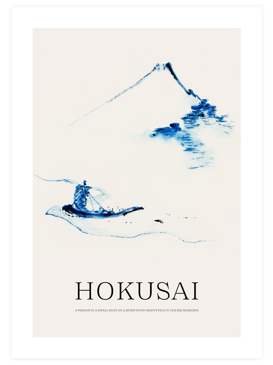 Hokusai A Person In A Small Boat Poster - Giclée Baskı