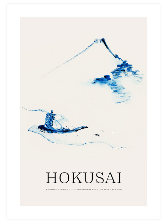 Hokusai A Person In A Small Boat - Fine Art Poster
