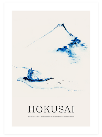 Hokusai A Person In A Small Boat - Art Print