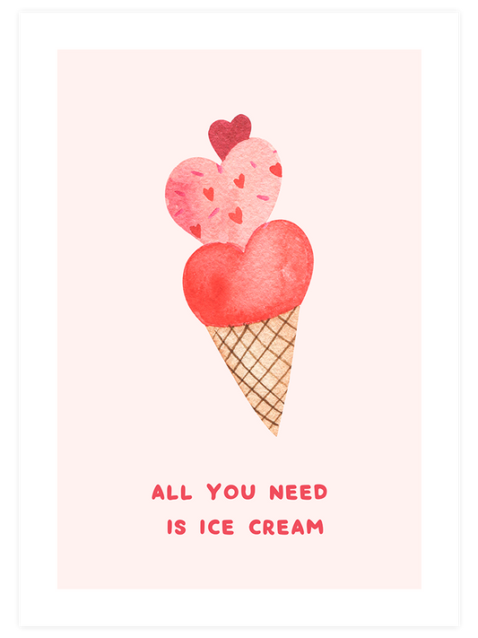 Ice Cream Poster - Giclée Baskı