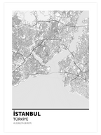 İstanbul Haritası - Art Print
