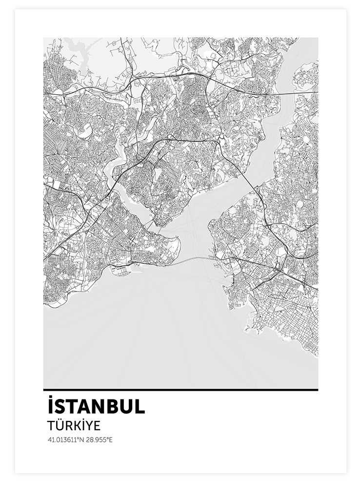 İstanbul Haritası - Art Print  Poster