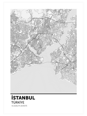 İstanbul Haritası - Fine Art Poster