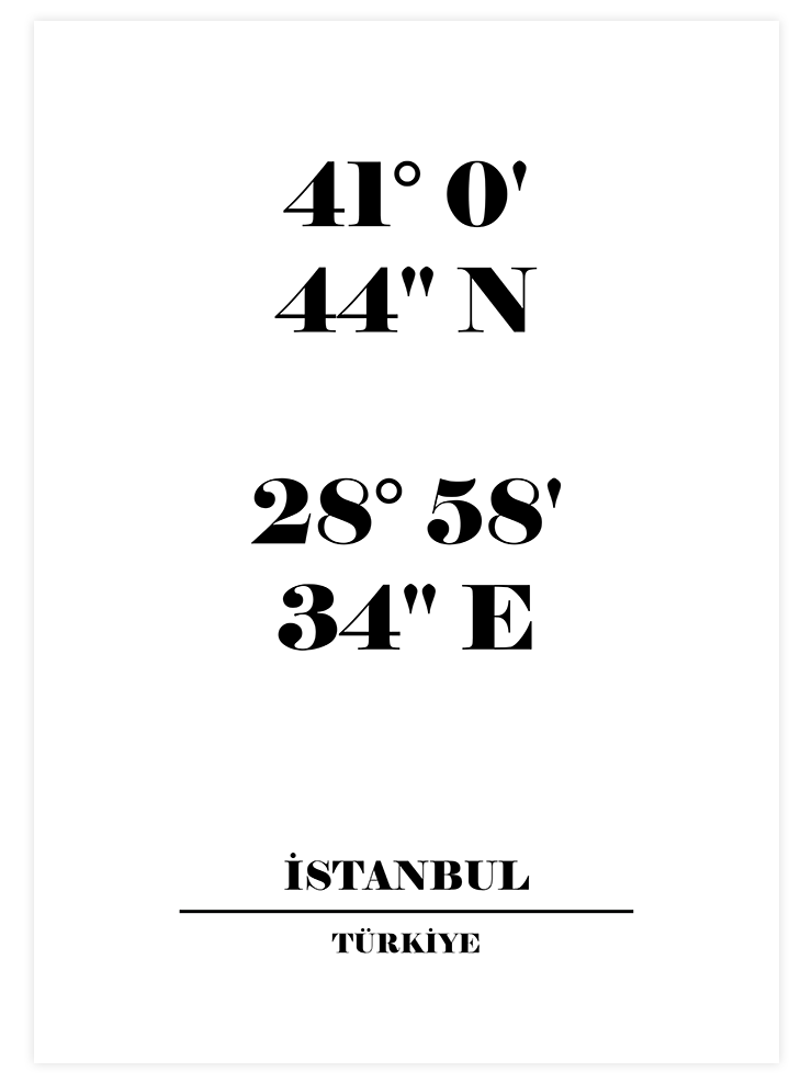İstanbul Koordinatları - Art Print