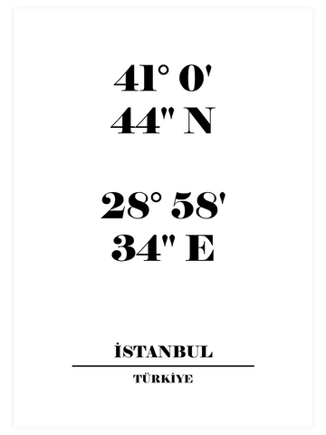 İstanbul Koordinatları - Art Print