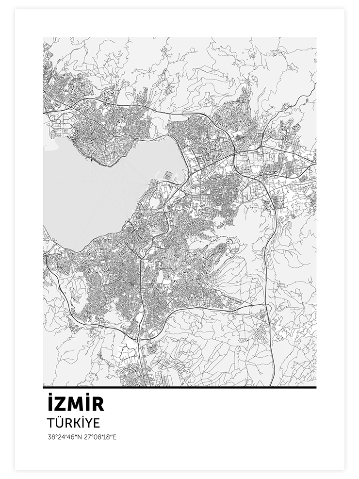 İzmir Haritası - Art Print Ürün ana görseli